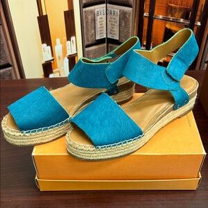 Franco Sarto Teal Espadrille Sandals